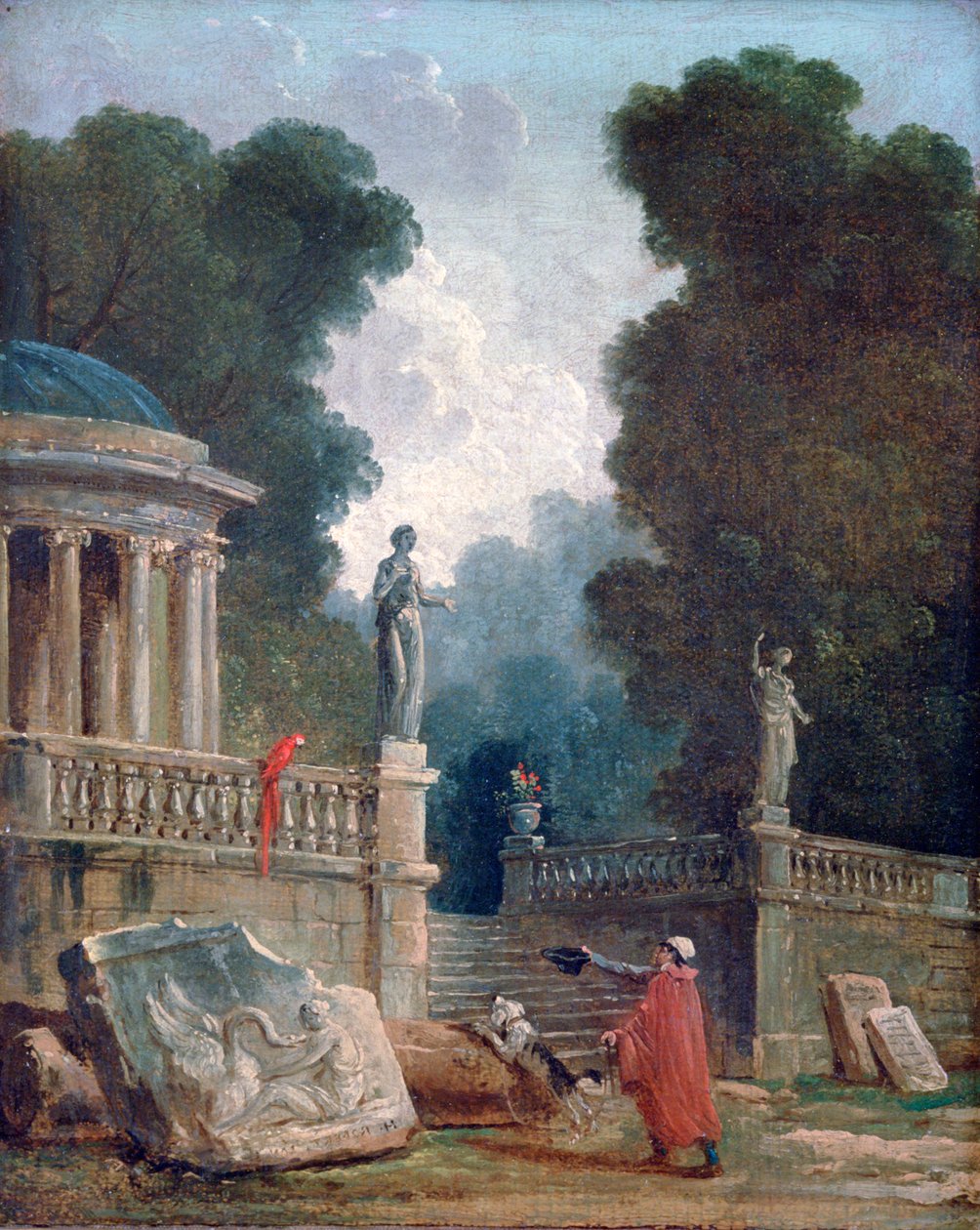 „A koldus és a papagáj”, 1750-1808 alkotó: Robert Hubert