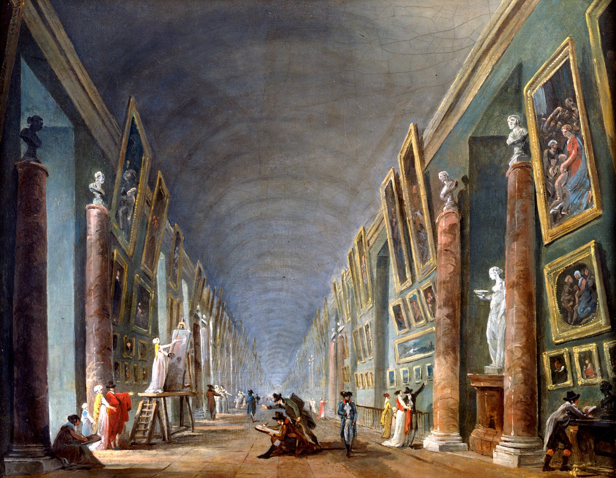 "The Grand Gallery, Louvre, Párizs", 1801-1805 alkotó: Robert Hubert