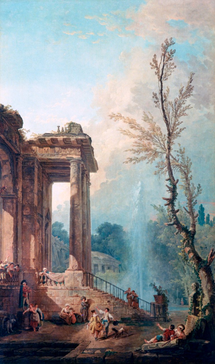 „Egy vidéki kastély portikusa”, 1773 alkotó: Robert Hubert