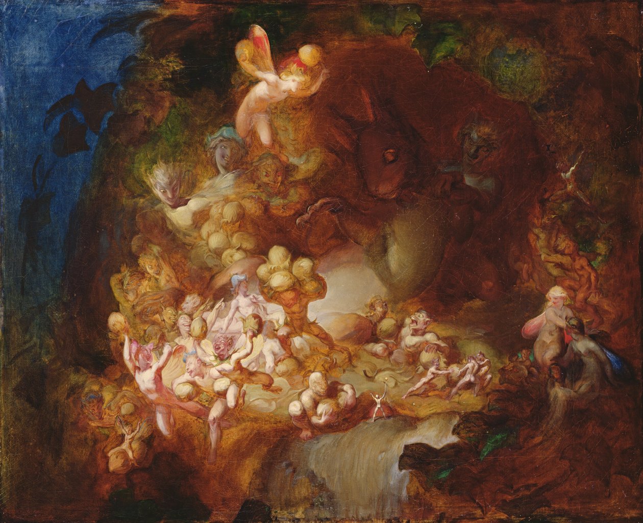 Titiana tündék kirabolják a mókusfészket, 1854 alkotó: Robert Huskisson