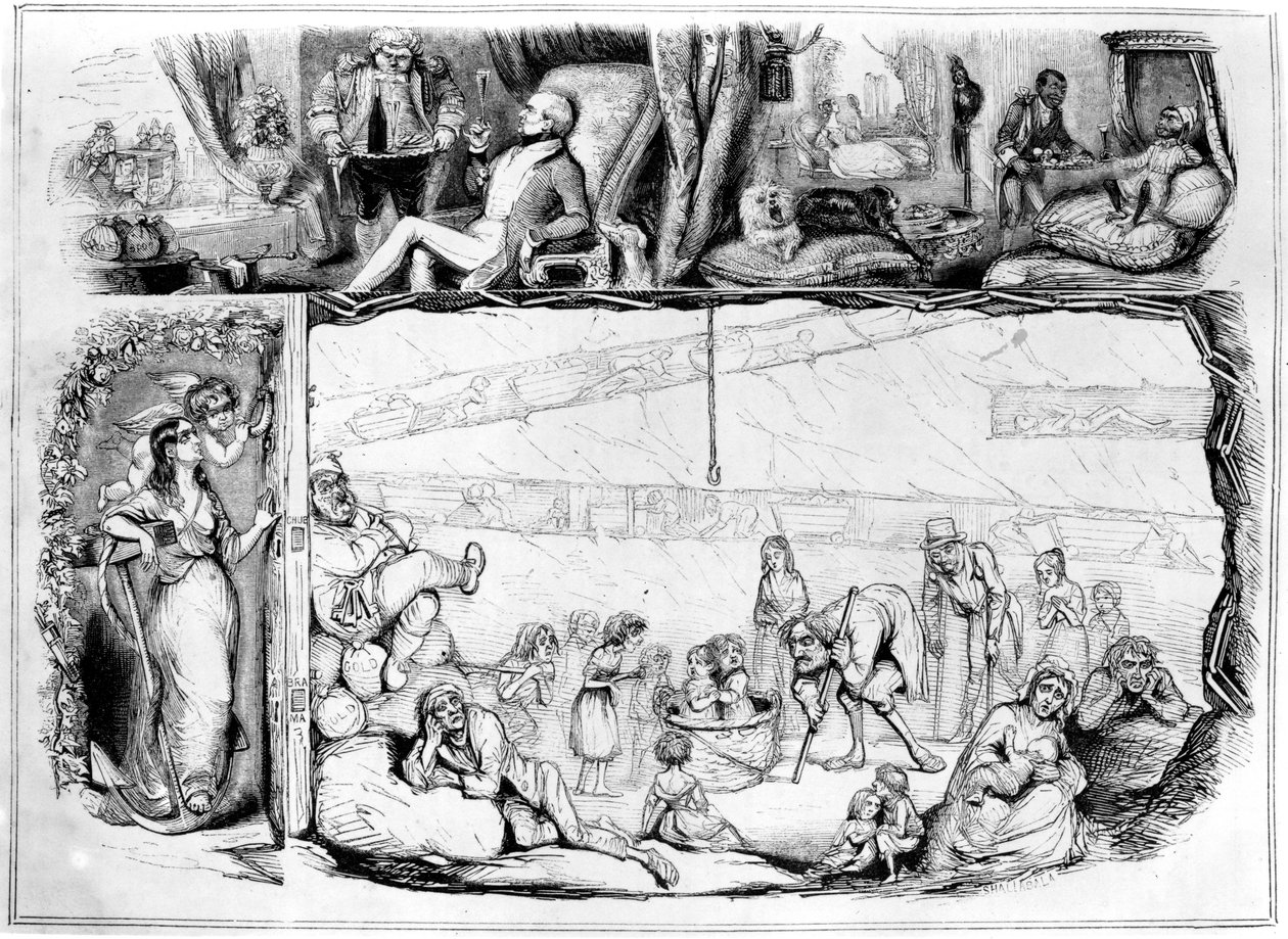 Tőke és Munka, illusztráció a „Punch”-ból, 1843. július 29 alkotó: Robert Jacob Hamerton