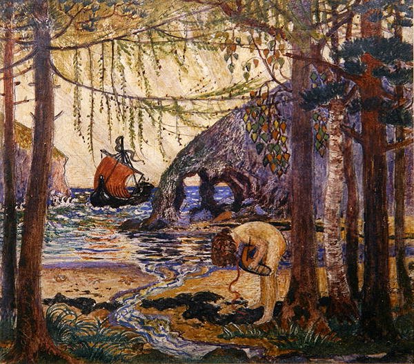 Álomhajó, 1915 körül (olaj és tempera papíron) alkotó: Robert James Enraght Moony