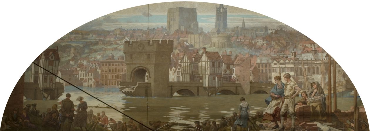 Newcastle upon Tyne Gateshead felől - A nagy árvíz, Kr. u. 1771 (olaj, vászon) alkotó: Robert John Scott Bertram