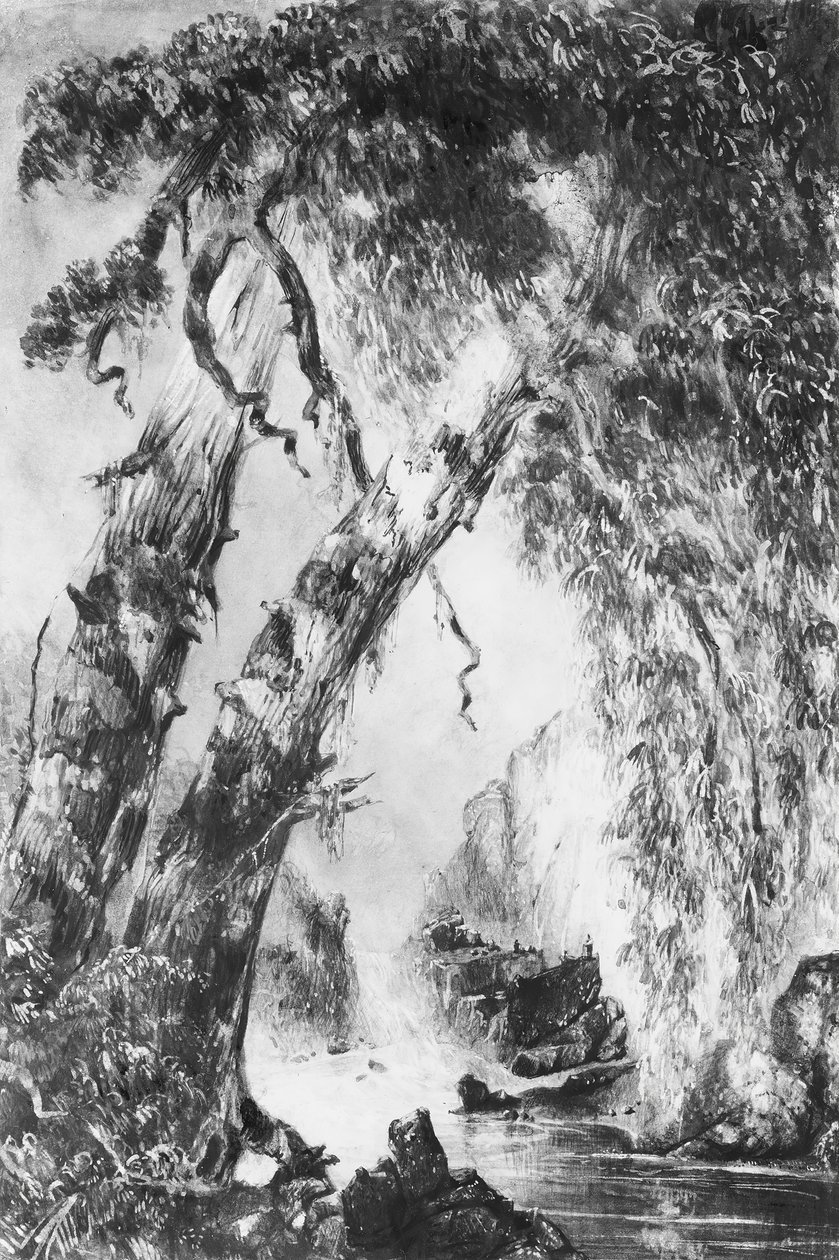 Trenton Falls, New York, 1836. alkotó: Robert Jones