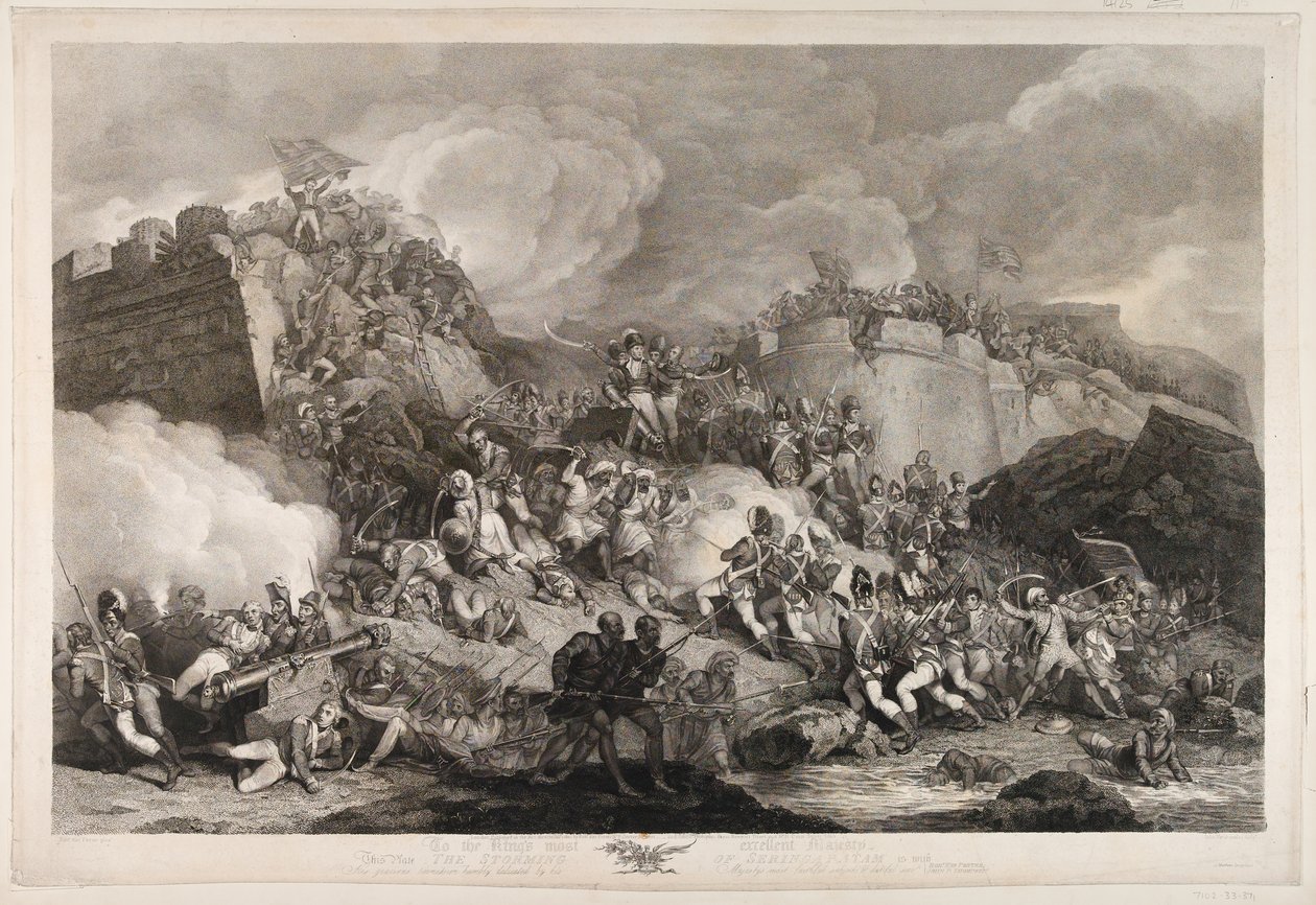 Szeringapatam vihara, 1799? alkotó: Robert Kerr Porter