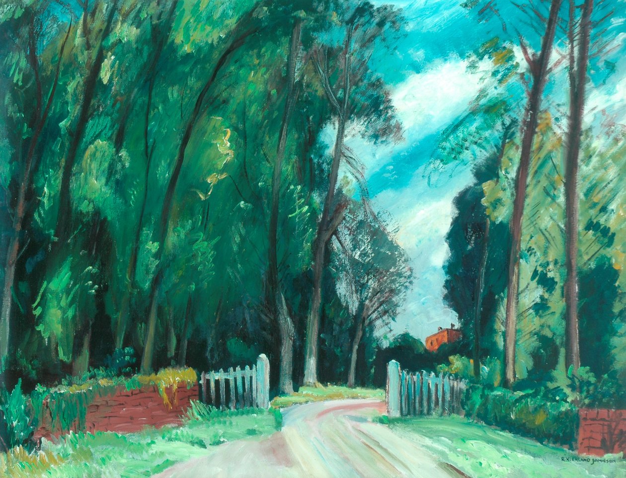 The Gateway to the Manor, 1942-43 körül (olaj a fedélzeten) alkotó: Robert Kirkland Jamieson