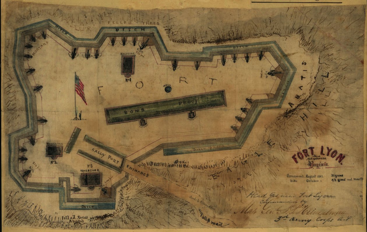Fort Lyon, Alexandria közelében, Virginia LOC gvhs01.vhs00285 alkotó: Robert Knox Sneden