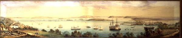 Panorámás kilátás a Cork-öbölre alkotó: Robert L. Stopford