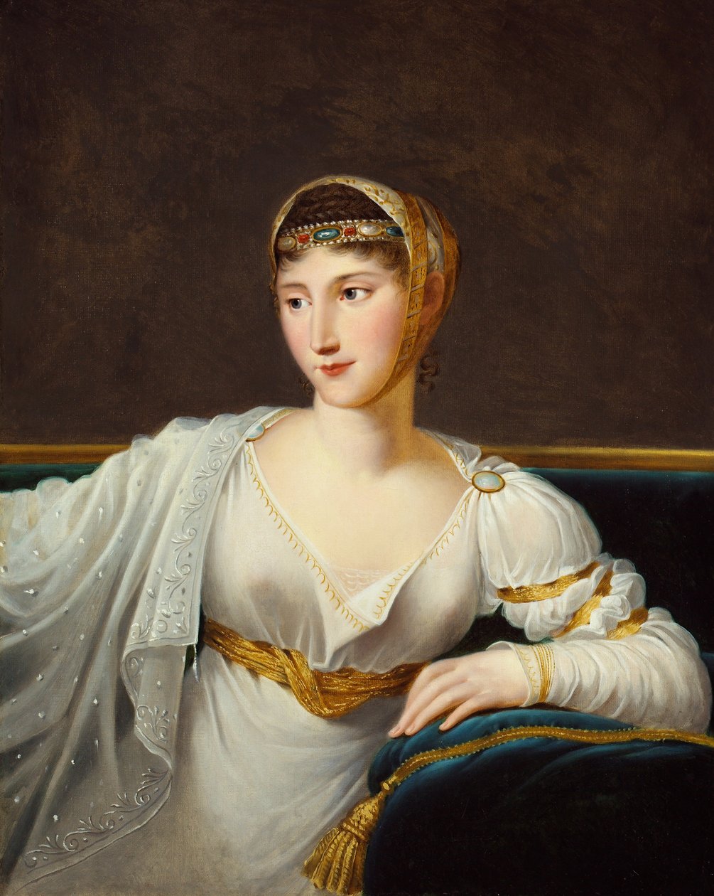 Pauline Borghese hercegnő, Leclerc tábornok feleségének portréja (olaj, vászon) alkotó: Robert Lefevre