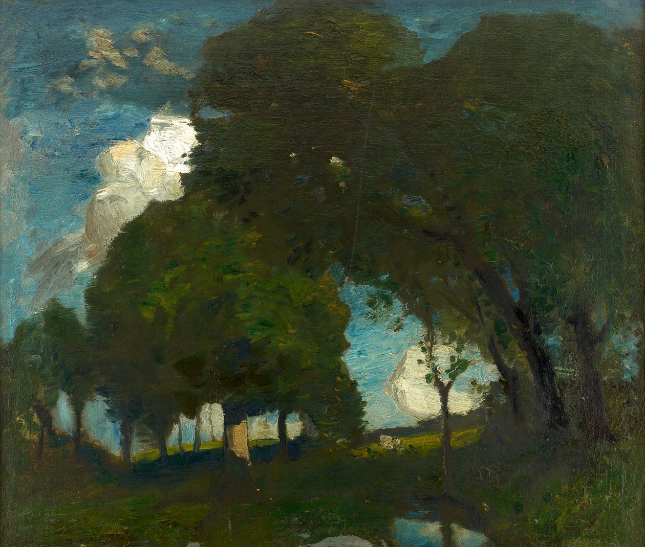 Woodland by Moonlight (olaj, vászon) alkotó: Robert Macaulay Stevenson