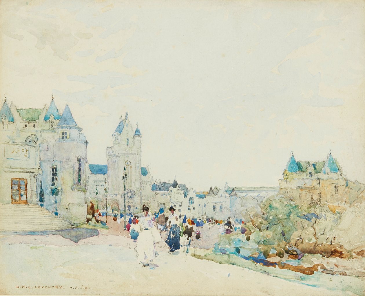 Promenade (akvarell) alkotó: Robert McGowan Coventry