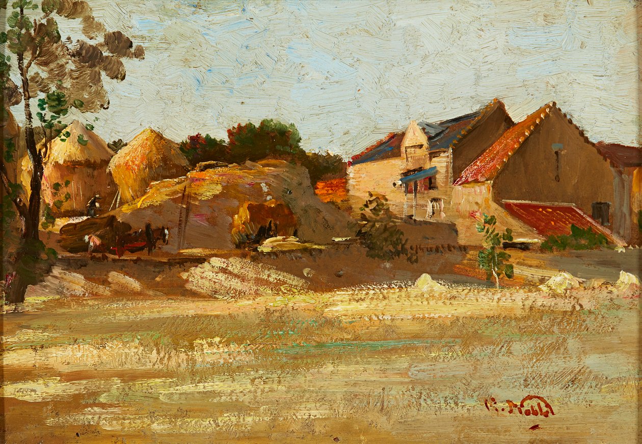 Egy East Lothian Farm (olaj a fedélzeten) alkotó: Robert McGregor
