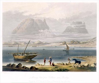 Reggeli kilátás a Bombay melletti Calliannból, a „Scenery, Costumes and Architecture of India” I. kötetéből, William Daniell (1769-1837) festette, R.G. metszet. Reeve (fl.1811-37) pub. Smith, Elder and Company alkotó: Robert Melville (after) Grindlay