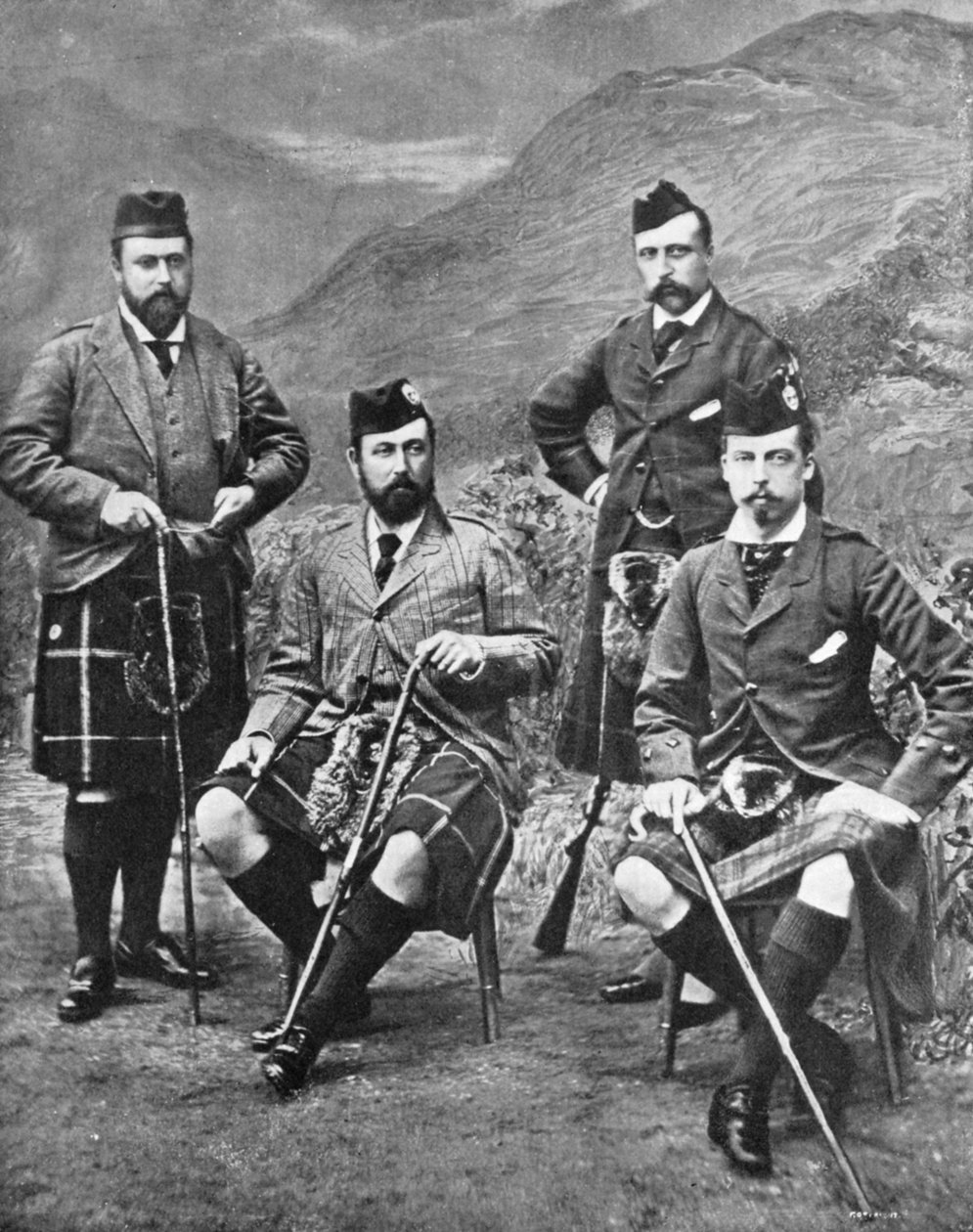Viktória királynő négy fia Abergeldie-ben, 1881. alkotó: Robert Milne