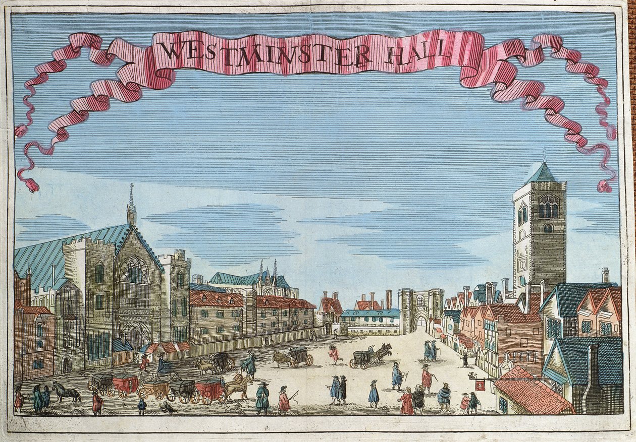 Westminster Hall, „A Book of the Remarkable Places in and about the London” című könyvből, 1700 körül alkotó: Robert Morden