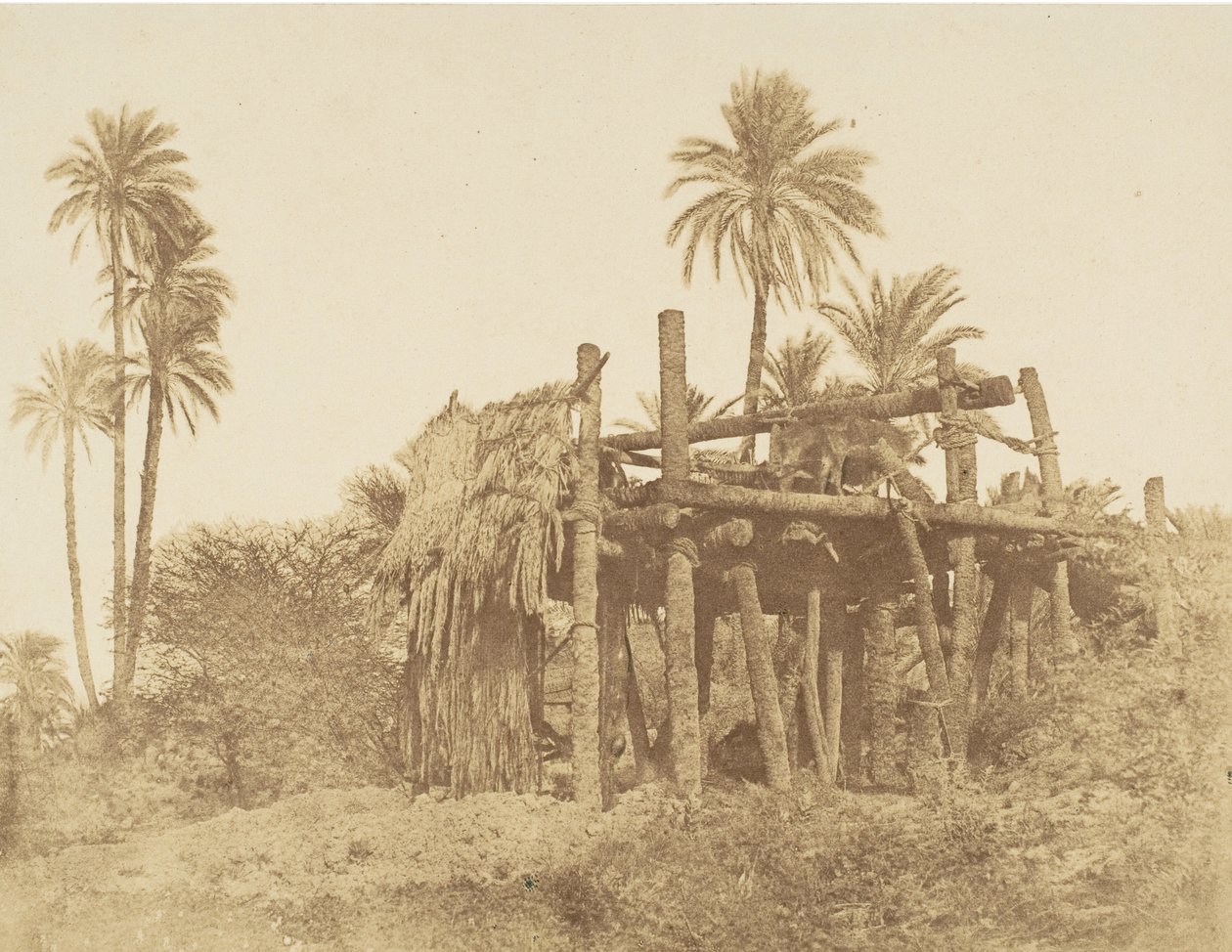 Núbiai Sakkieh, vagy Vízkerék, kb. 1856. alkotó: Robert Murray.