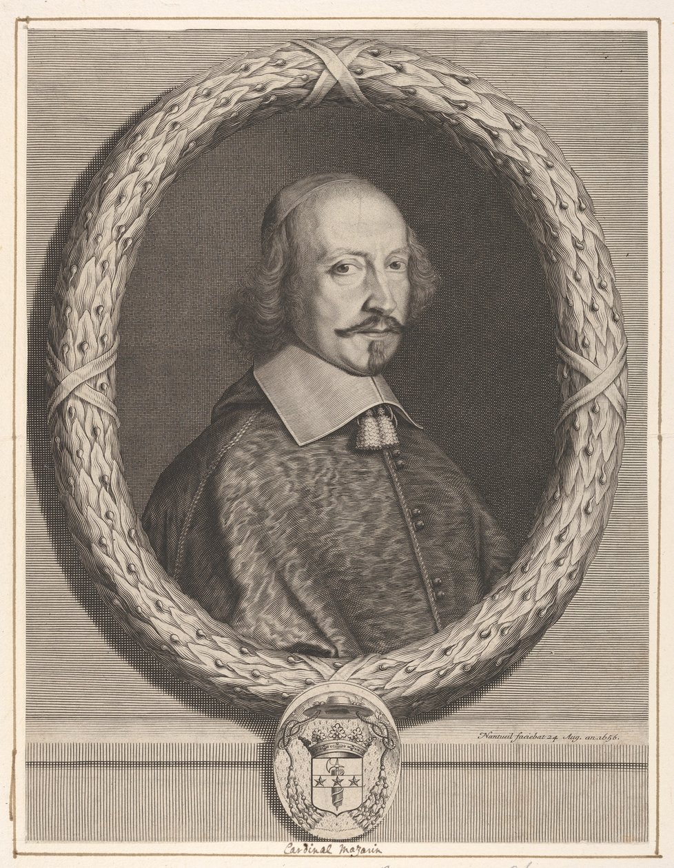Jules Mazarin bíboros, 1656. alkotó: Robert Nanteuil
