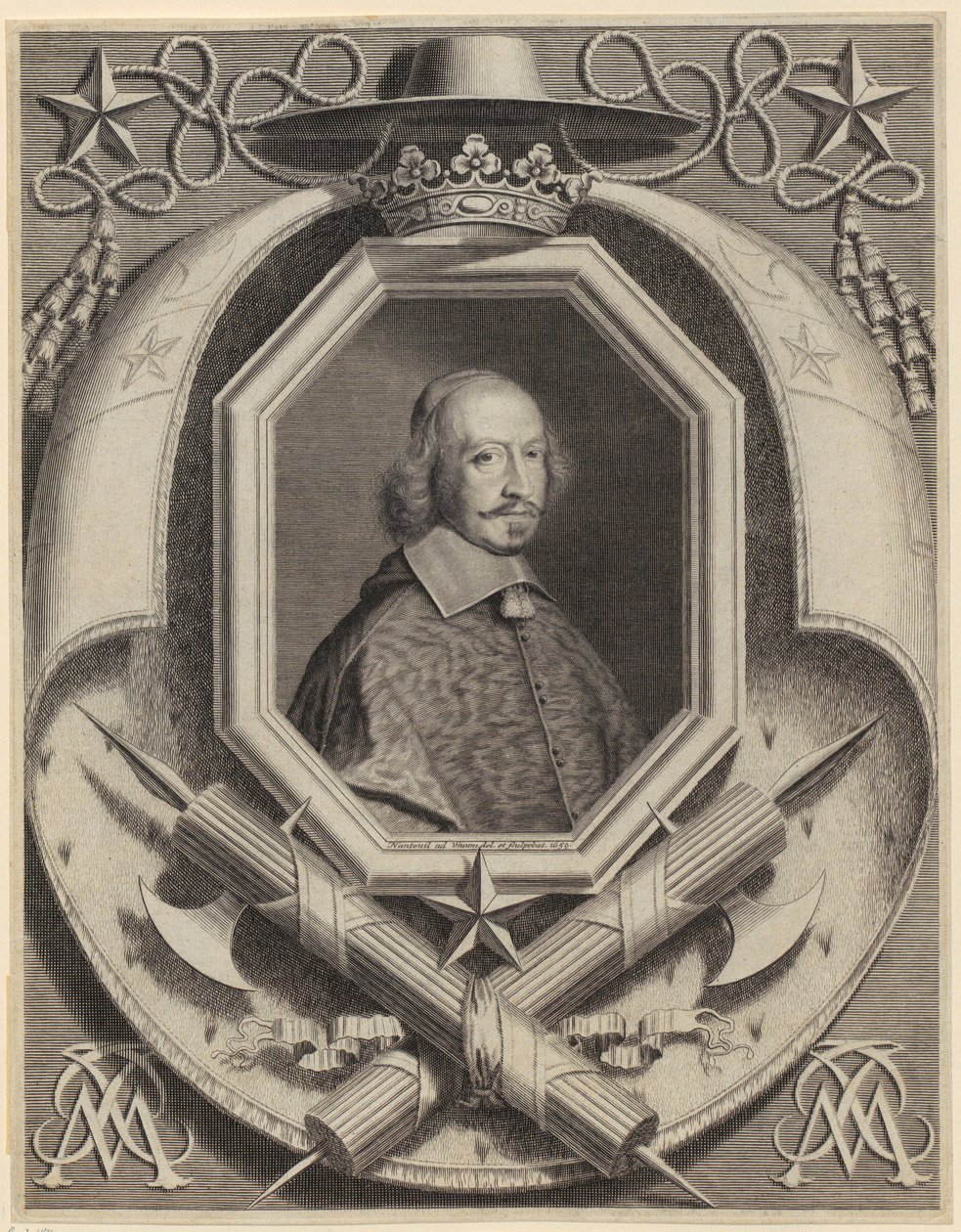 Jules Mazarin bíboros portréja alkotó: Robert Nanteuil