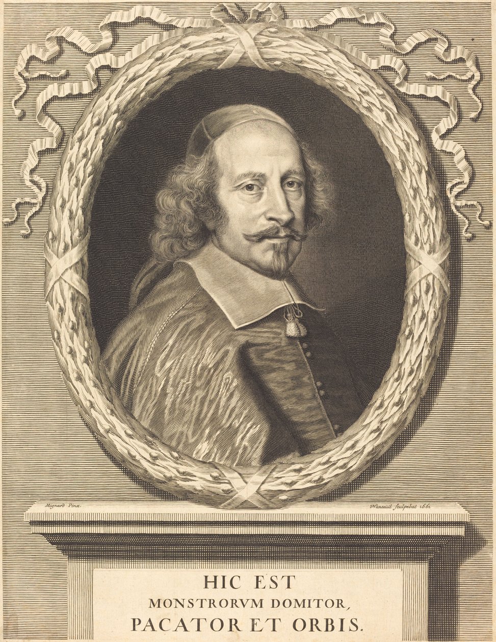 Jules Mazarin bíboros alkotó: Robert Nanteuil after Pierre Mignard I