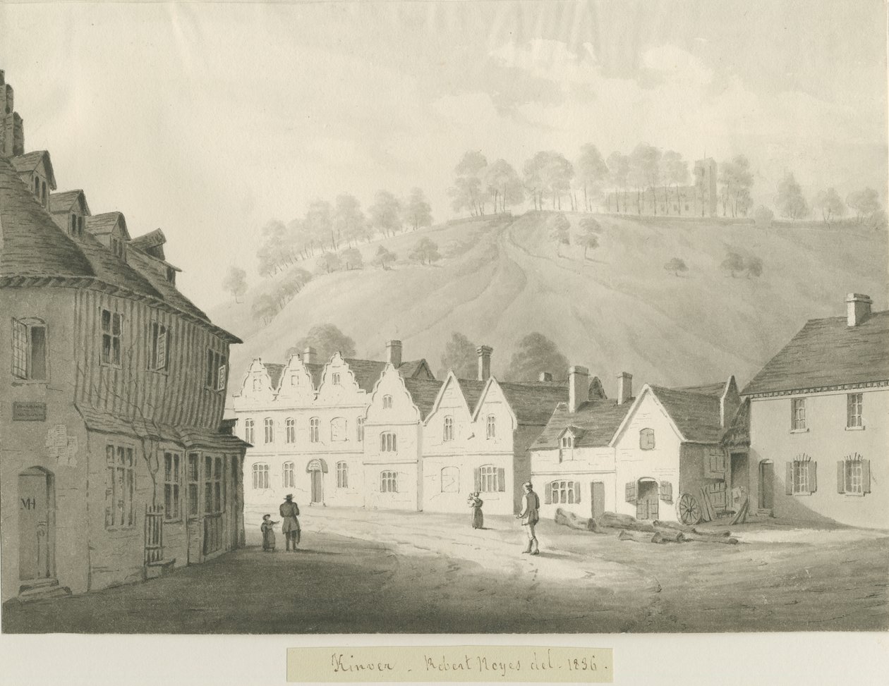 Kinver Town: szépia rajz, 1836 alkotó: Robert Noyes
