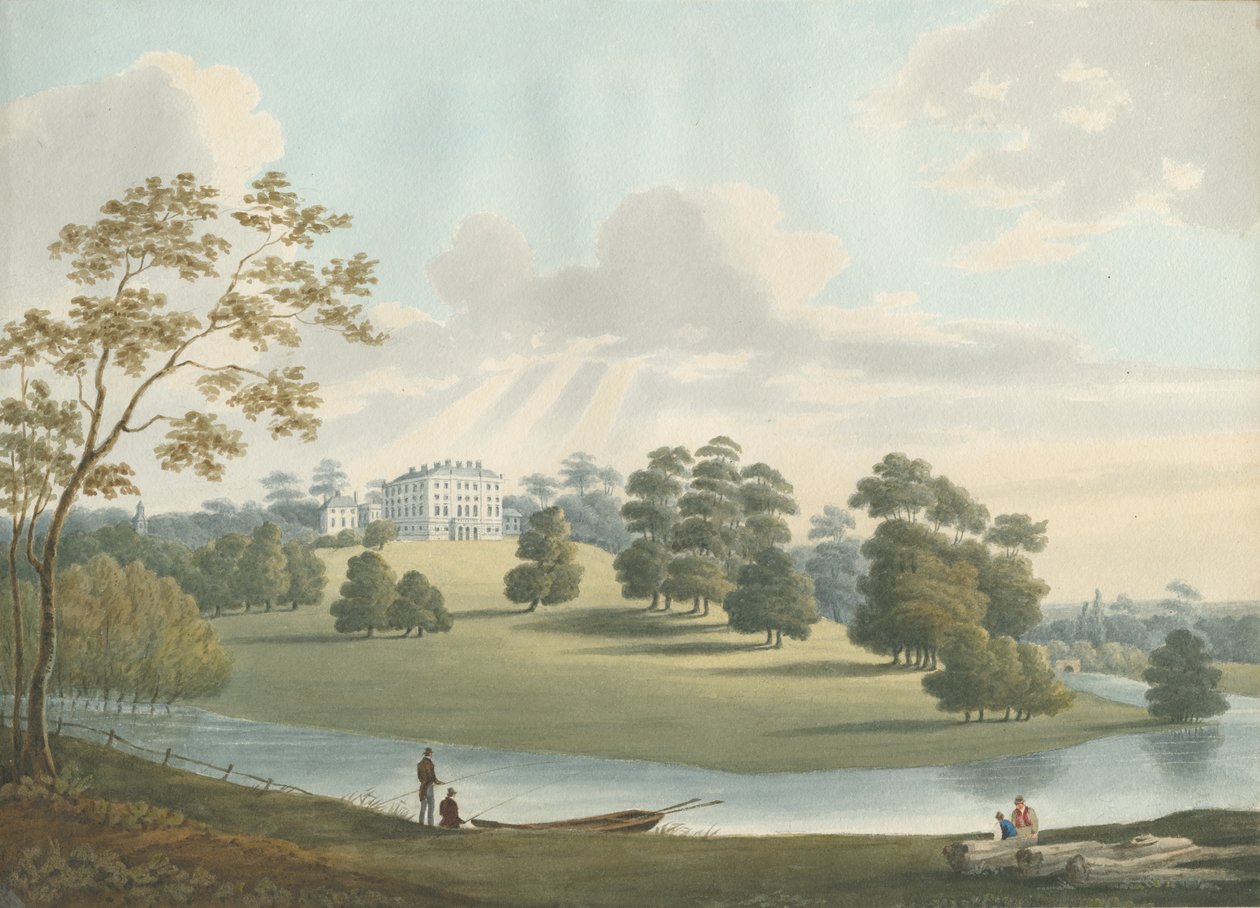 Patshull House: akvarell festészet, és [1826] alkotó: Robert Noyes