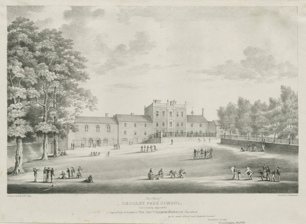 Sedgley Park School: metszet, 1838. nov. (nyomtatott) alkotó: Robert Noyes