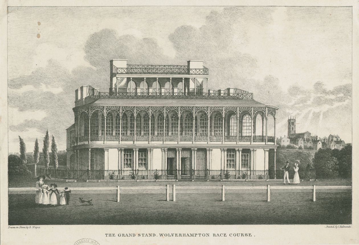 Wolverhampton – Grand Stand a versenypályán: litográfia, nd [19. század közepe] alkotó: Robert Noyes