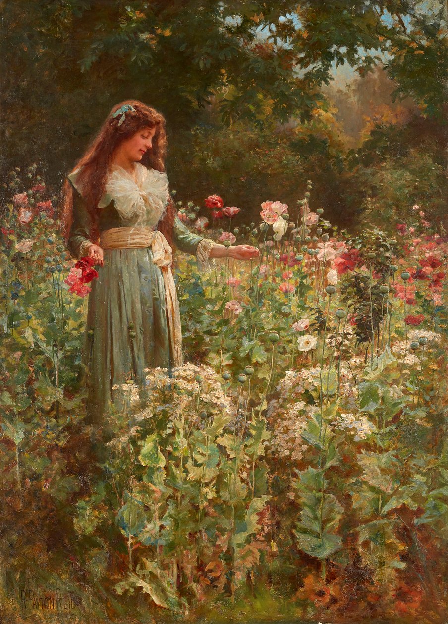Pipacsok gyűjtése (olaj, vászon) alkotó: Robert Payton Reid