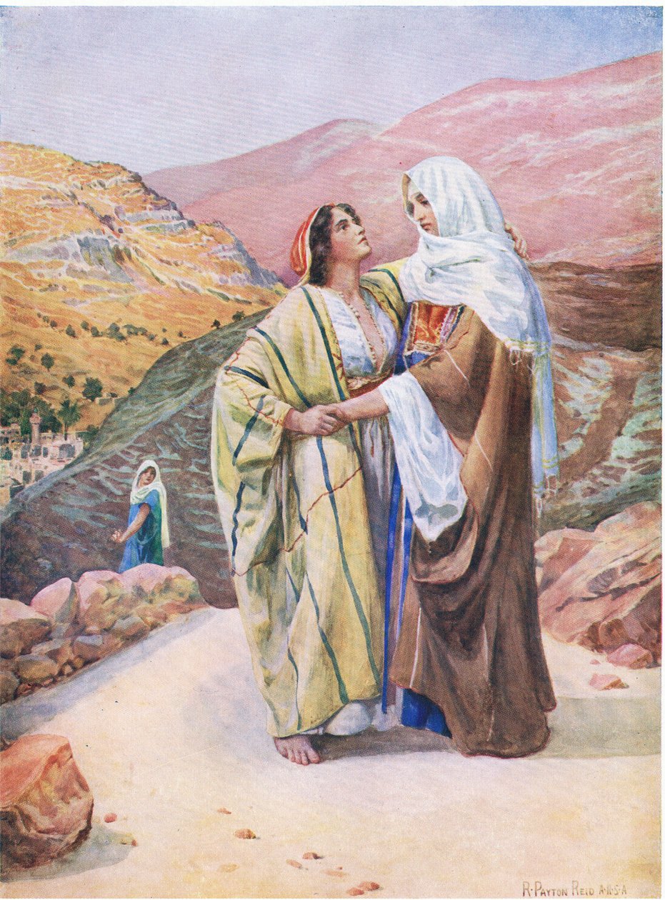 Ruth és Naomi, a Thomas Nelson által kiadott Biblia Képeskönyvből, 1950 körül alkotó: Robert Payton Reid