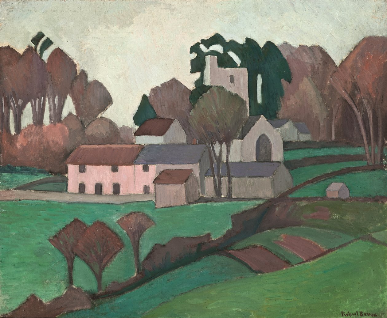 Clayhidon templom (olaj, vászon) alkotó: Robert Polhill Bevan