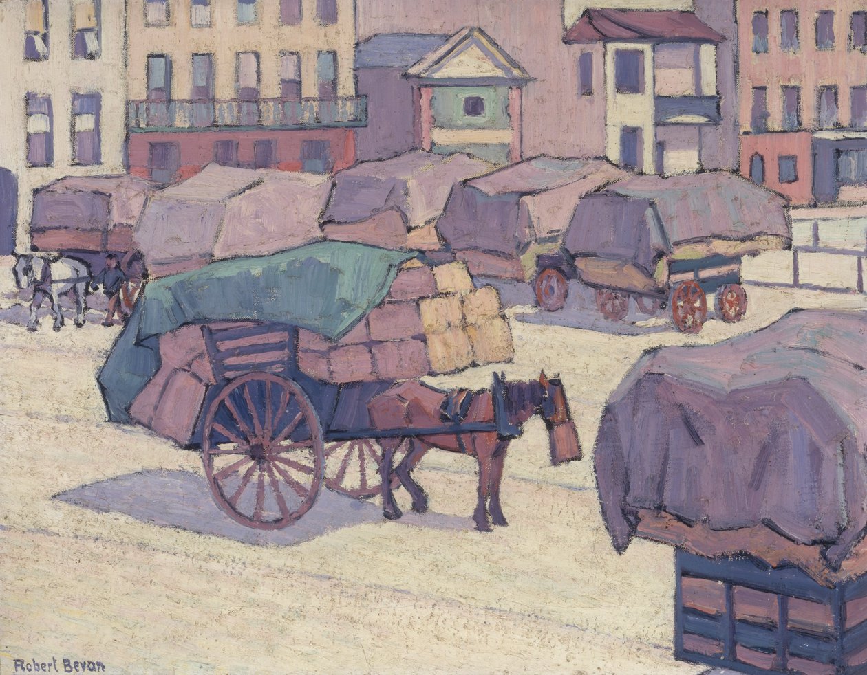 Hay Carts, Cumberland Market alkotó: Robert Polhill Bevan