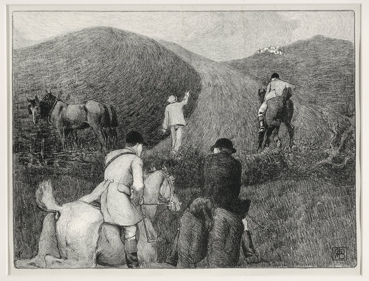 Vadászjelenet (litho) alkotó: Robert Polhill Bevan