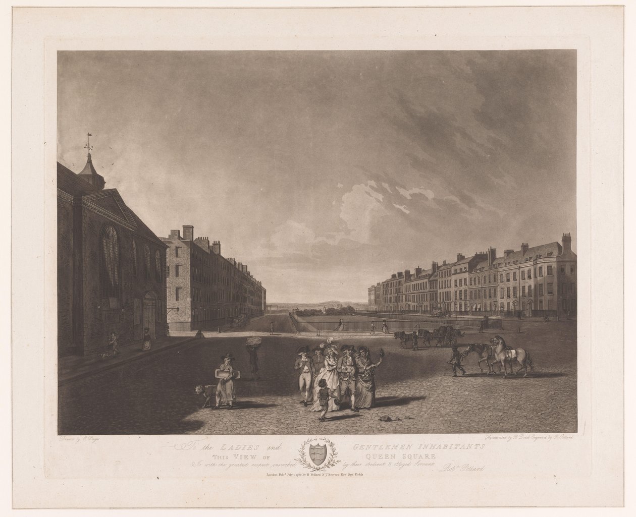 Kilátás a londoni Queen Square-re Kilátás a Queen Square-re (cím a tárgyon) alkotó: Robert Pollard (I)