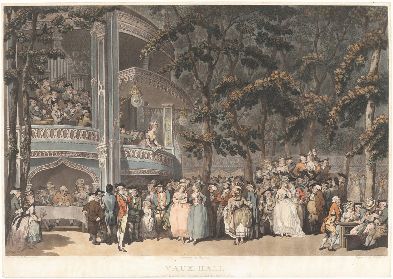 Vauxhall kertek alkotó: Robert Pollard and Francis Jukes after Thomas Rowlandson, published by John Raphael Smith