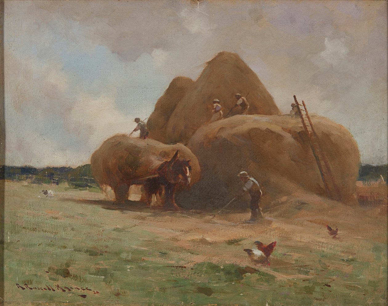 Gathering the Hay (olaj, vászon) alkotó: Robert Russell MacNee