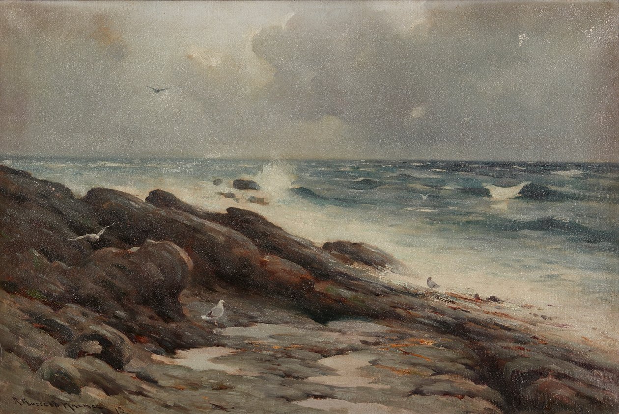 Rocky Coastline (olaj, vászon) alkotó: Robert Russell MacNee