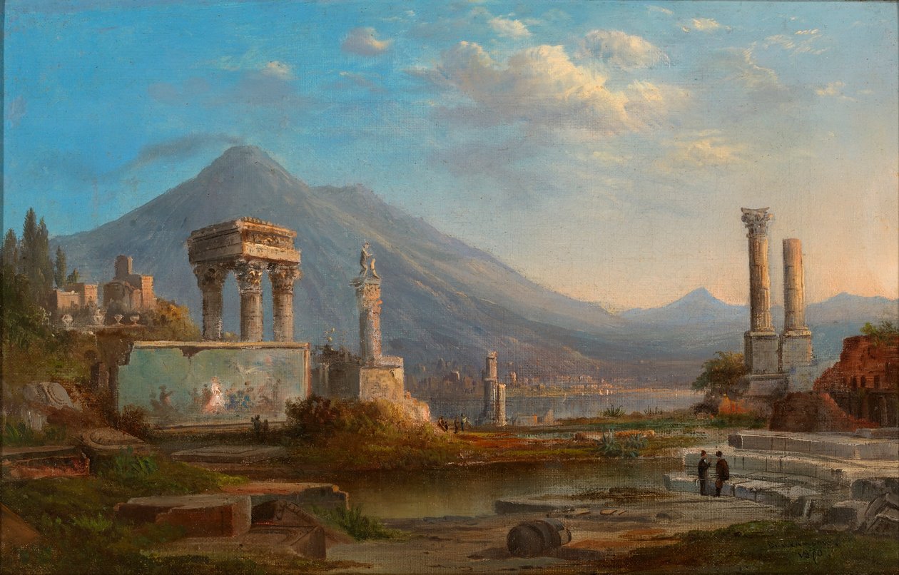 Vezúv és Pompeji alkotó: Robert S. Duncanson