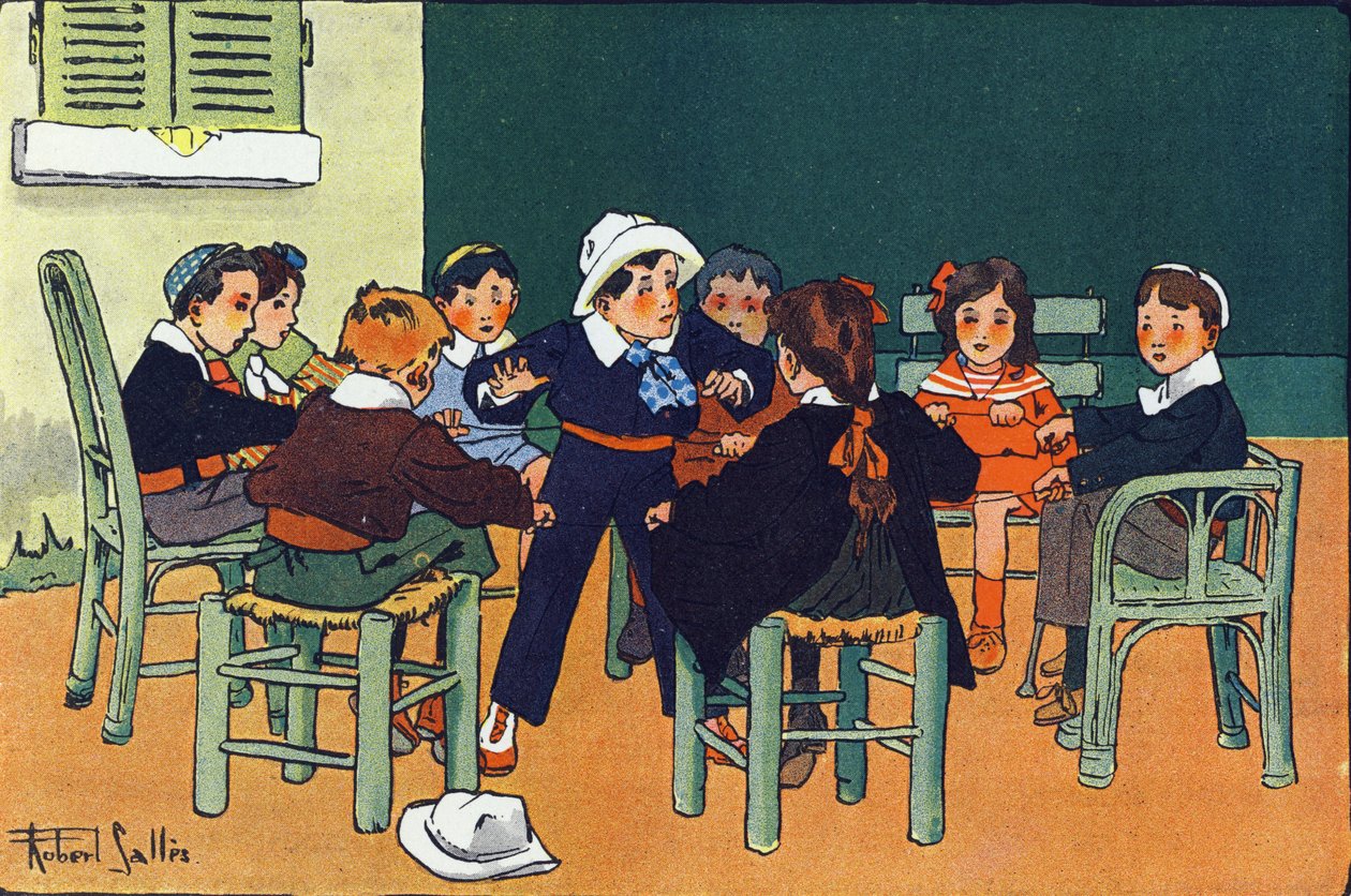 A görénynek. Gravírozás „”-be Mit játszunk? E. Weber „” Robert Salles (1871-1929) akvarell rajzaival. Librairie Garnier Freres, Párizs alkotó: Robert Salles