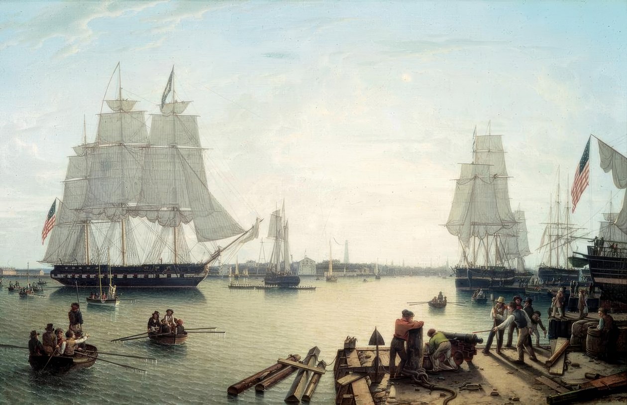 Boston kikötője alkotó: Robert Salmon