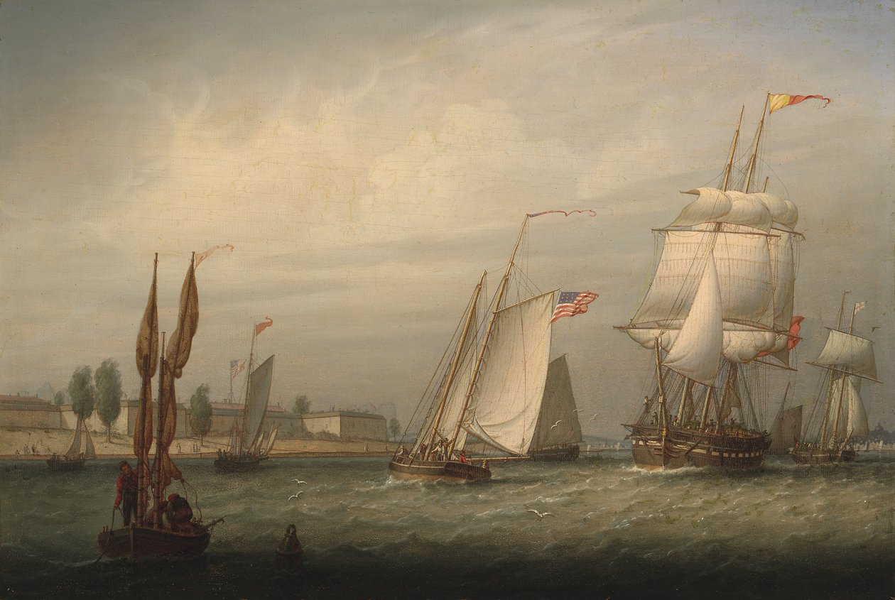 Boston kikötője alkotó: Robert Salmon