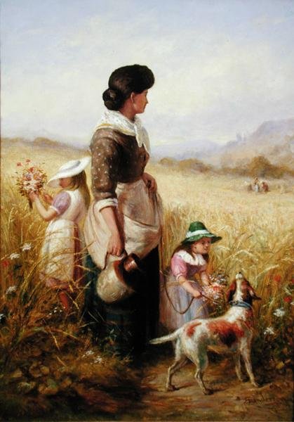 Nyári virágok szedése (olaj, vászon) alkotó: Robert Sanderson