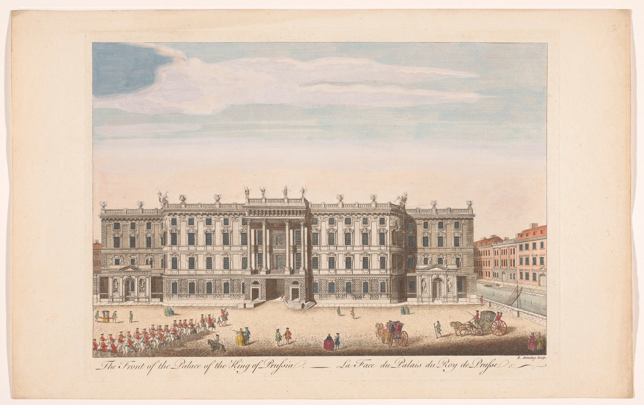 Kilátás a Berliner Stadtschloss elejére Berlinben A porosz király palotájának eleje (cím a tárgyon) alkotó: Robert Sayer (possibly)