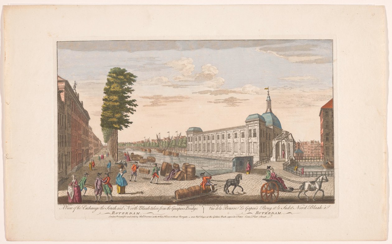 Gezicht op de Beurs te Rotterdam A Börze déli és északi képe a Gaapers-hídról (cím az objektumon) Holland (sorozat címe) alkotó: Robert Sayer