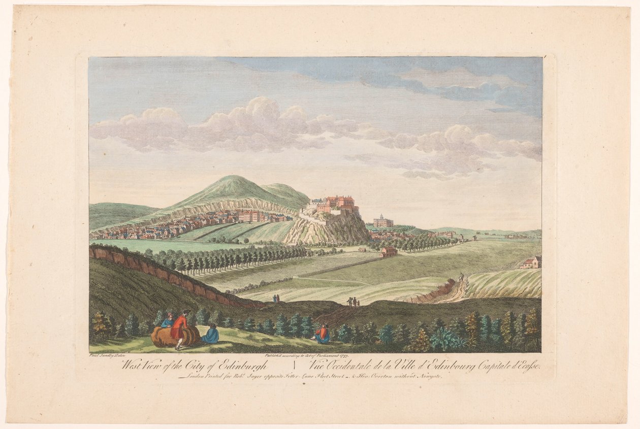 Kilátás Edinburgh városára Edinburgh városának nyugati képe (cím a tárgyon) Skócia (sorozat címe) alkotó: Robert Sayer