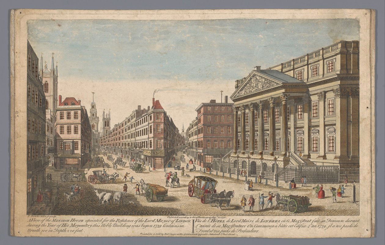 Kilátás a Mansion House-ra Londonban Kilátás a kastélyra (...) (cím az objektumon) London (sorozat címe) alkotó: Robert Sayer