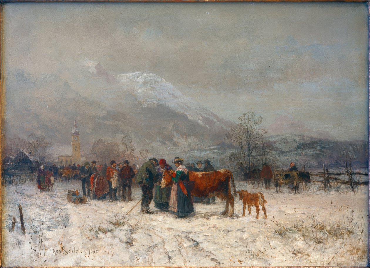 Marhapiac télen Mittenwald közelében alkotó: Robert Schleich