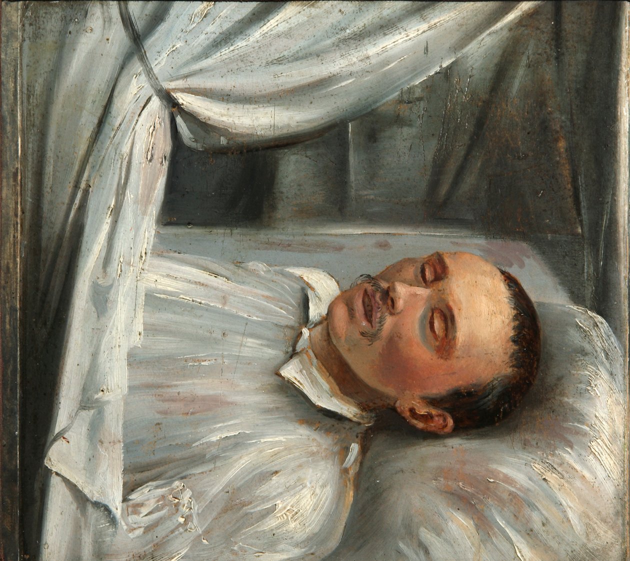 Mihail Lermontov költő 1814-1841 a halálos ágyon, 1841. alkotó: Robert Schwede