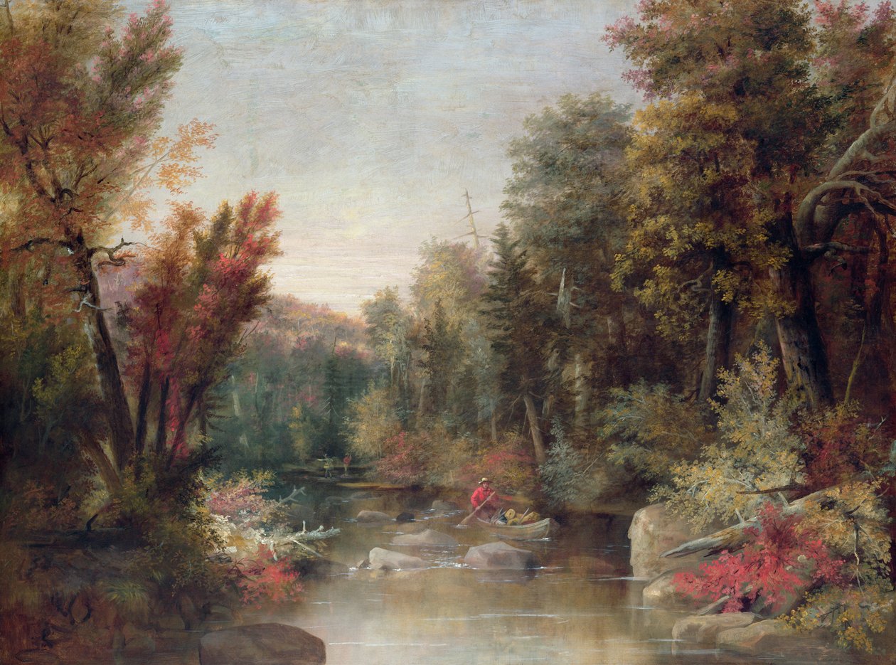 Őszi halász (olaj, vászon) alkotó: Robert Seldon Duncanson