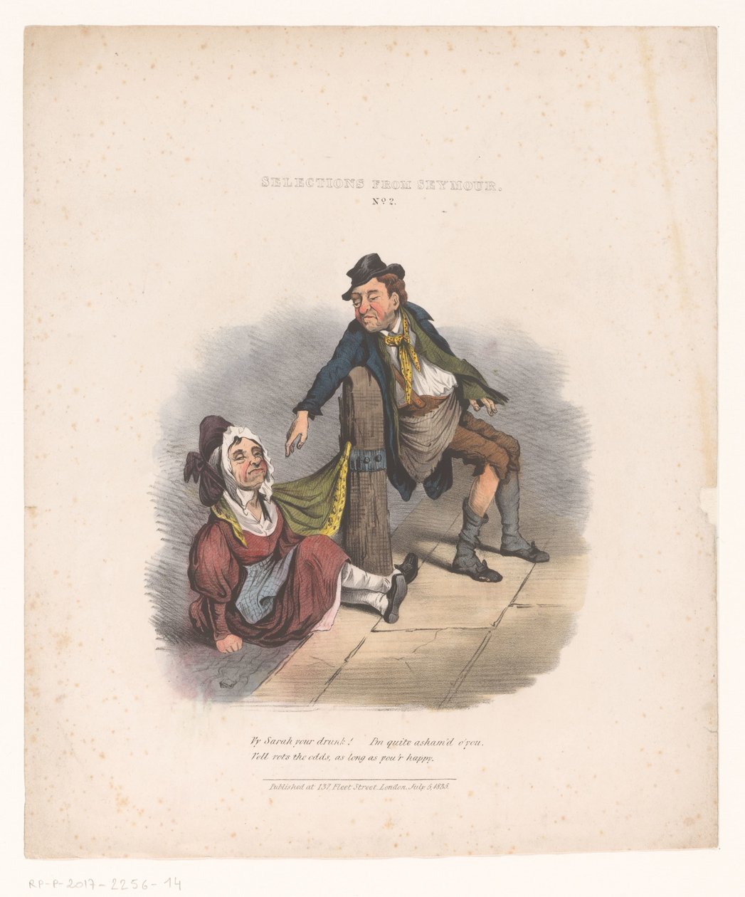 Rajzfilm részeg férfival és nővel Válogatás Seymourtól. nem. 2 (cím az objektumon) alkotó: Robert Seymour (attributed to)