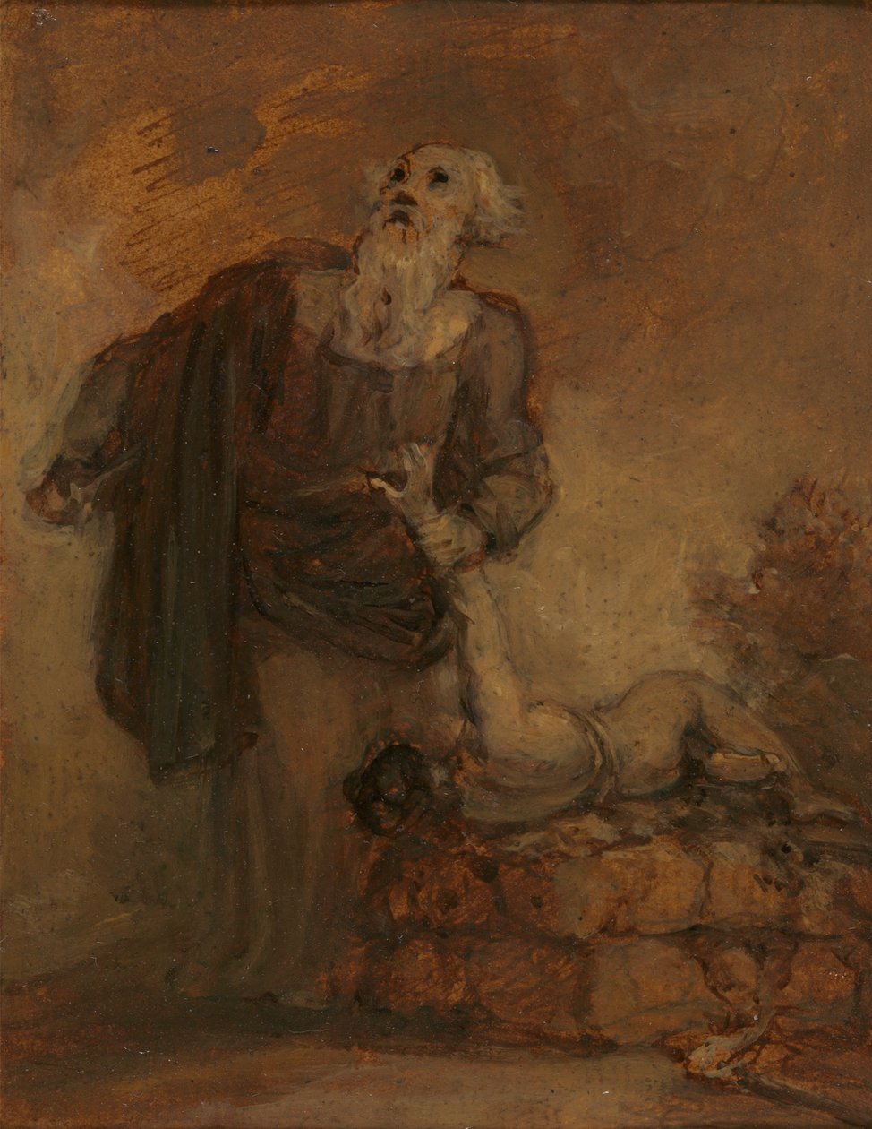 Ábrahám és Izsák (Ábrahám megragadja Izsák karját) alkotó: Robert Smirke